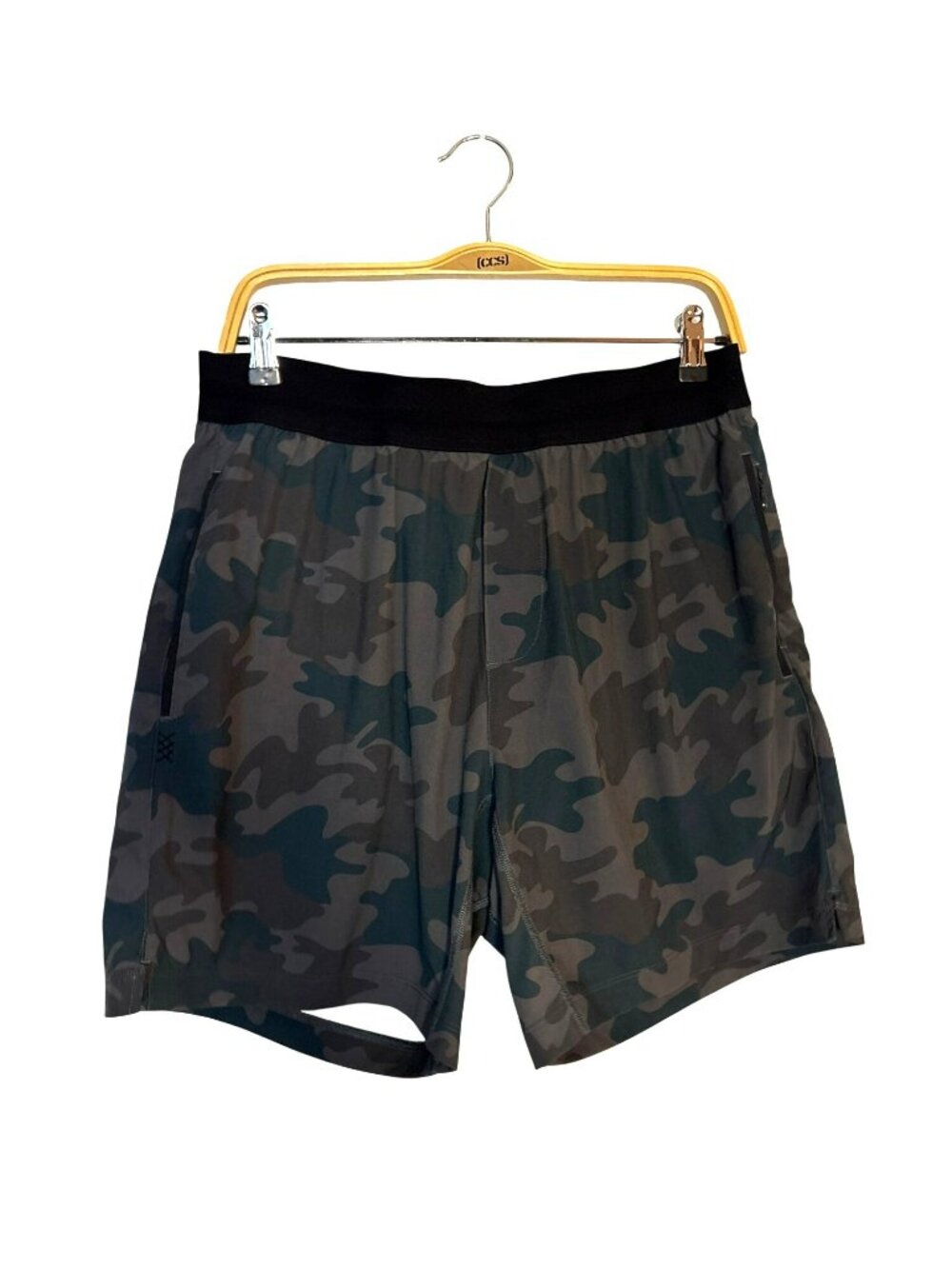 Rhone Camo Activewear Shorts With Black Liner & Elastic Drawstring Waistband L